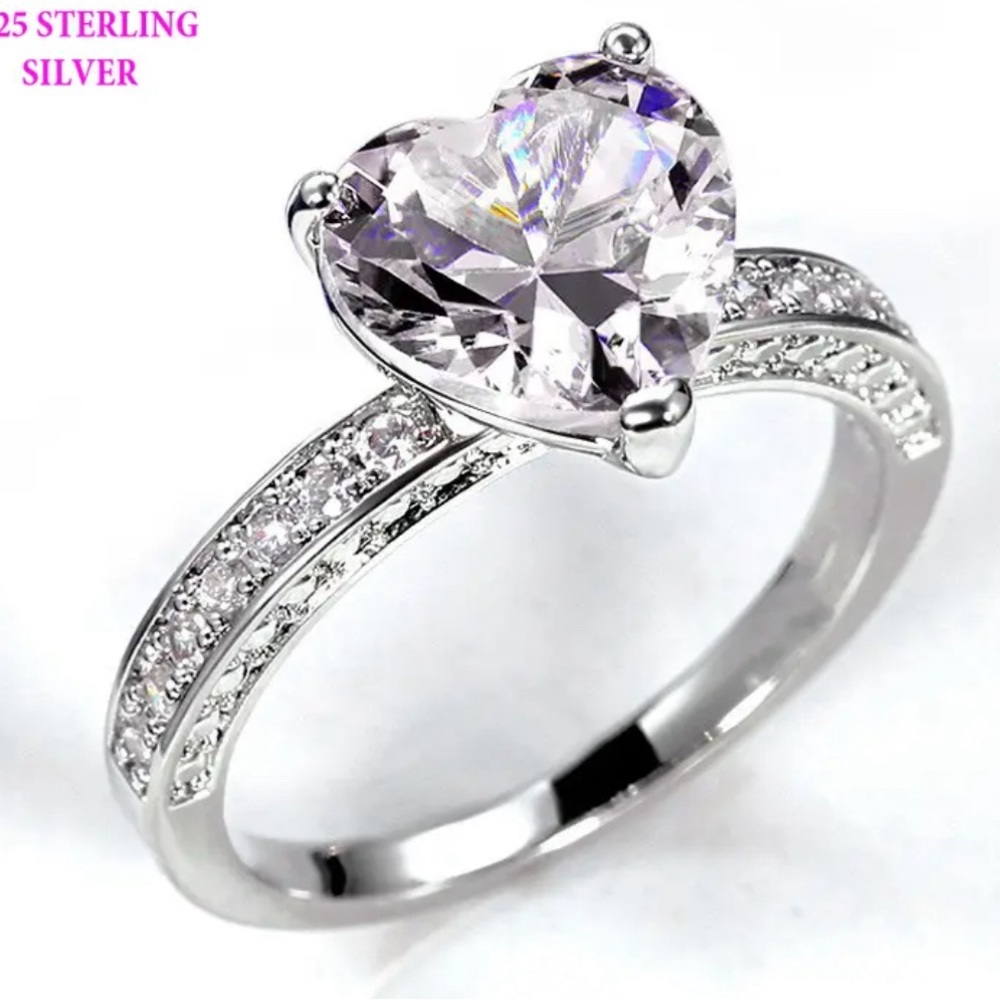 Heart-Shaped Sterling Silver Ring